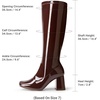 image:imageDREAM PAIRS Womens Gogo Boots Square Toe Chunky Wide Calf Knee High BootsBrown