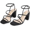 image:imageDREAM PAIRS Womens Heels Chunky Block Strappy Square Open Toe Ankle Buckle 315 Inch Heeled Sandals Wedding Party Dress Prom ShoesBlacknubuck