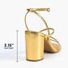 image:imageDREAM PAIRS Womens Heels Chunky Block Strappy Square Open Toe Ankle Buckle 315 Inch Heeled Sandals Wedding Party Dress Prom ShoesGoldpu