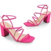 image:imageDREAM PAIRS Womens Heels Chunky Block Strappy Square Open Toe Ankle Buckle 315 Inch Heeled Sandals Wedding Party Dress Prom ShoesHot Pink