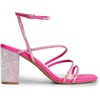 image:imageDREAM PAIRS Womens Heels Chunky Block Strappy Square Open Toe Ankle Buckle 315 Inch Heeled Sandals Wedding Party Dress Prom ShoesHot Pinkrhinestone