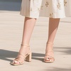 image:imageDREAM PAIRS Womens Heels Chunky Block Strappy Square Open Toe Ankle Buckle 315 Inch Heeled Sandals Wedding Party Dress Prom ShoesNude
