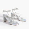 image:imageDREAM PAIRS Womens Heels Chunky Block Strappy Square Open Toe Ankle Buckle 315 Inch Heeled Sandals Wedding Party Dress Prom ShoesSilverrhinestone