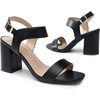 image:imageDREAM PAIRS Womens High Chunky Heels Square Toe Block Ankle Strap 3 inch Comfortable Heeled Sandals For Formal Wedding Party DressBlack