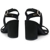 image:imageDREAM PAIRS Womens High Chunky Heels Square Toe Block Ankle Strap 3 inch Comfortable Heeled Sandals For Formal Wedding Party DressBlacknubuck
