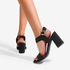 image:imageDREAM PAIRS Womens High Chunky Heels Square Toe Block Ankle Strap 3 inch Comfortable Heeled Sandals For Formal Wedding Party DressBlacknubuck