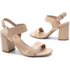 image:imageDREAM PAIRS Womens High Chunky Heels Square Toe Block Ankle Strap 3 inch Comfortable Heeled Sandals For Formal Wedding Party DressNude