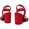 image:imageDREAM PAIRS Womens High Chunky Heels Square Toe Block Ankle Strap 3 inch Comfortable Heeled Sandals For Formal Wedding Party DressRedsuede