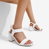image:imageDREAM PAIRS Womens High Chunky Heels Square Toe Block Ankle Strap 3 inch Comfortable Heeled Sandals For Formal Wedding Party DressWhite