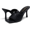 image:imageDREAM PAIRS Womens High Stilettos Heels Mules Open Square Toe Slip On Comfort Sexy Dress Pumps Sandals Fashion Casual Prom Dress ShoesBlack