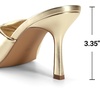 image:imageDREAM PAIRS Womens High Stilettos Heels Mules Open Square Toe Slip On Comfort Sexy Dress Pumps Sandals Fashion Casual Prom Dress ShoesLight Gold