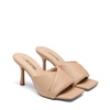 image:imageDREAM PAIRS Womens High Stilettos Heels Mules Open Square Toe Slip On Comfort Sexy Dress Pumps Sandals Fashion Casual Prom Dress ShoesNude