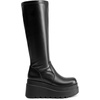 image:imageDREAM PAIRS Womens Knee High Boots Wedge Platform Chunky Heel Round Toe Side Zipper Fashion Long Tall Sock Punk Goth Boots for WomenBlackpu
