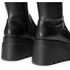 image:imageDREAM PAIRS Womens Knee High Boots Wedge Platform Chunky Heel Round Toe Side Zipper Fashion Long Tall Sock Punk Goth Boots for WomenBlackpu