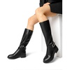 image:imageDREAM PAIRS Womens Knee High Riding Boots Comfortable Low Chunky Heel Side Zipper Round Toe Casual Classic RanchingBlack