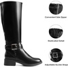 image:imageDREAM PAIRS Womens Knee High Riding Boots Comfortable Low Chunky Heel Side Zipper Round Toe Casual Classic RanchingBlackoil Skin