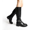 image:imageDREAM PAIRS Womens Knee High Riding Boots Comfortable Low Chunky Heel Side Zipper Round Toe Casual Classic RanchingBlackoil Skin