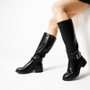 image:imageDREAM PAIRS Womens Knee High Riding Boots Comfortable Low Chunky Heel Side Zipper Round Toe Casual Classic RanchingBlackoil Skin