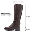 image:imageDREAM PAIRS Womens Knee High Riding Boots Comfortable Low Chunky Heel Side Zipper Round Toe Casual Classic RanchingBrown