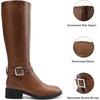 image:imageDREAM PAIRS Womens Knee High Riding Boots Comfortable Low Chunky Heel Side Zipper Round Toe Casual Classic RanchingLight Brown