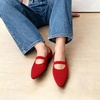 image:imageDREAM PAIRS Womens Knit Ballet Flats Pointed Toe Comfortable Dressy Flats for Work Office Shoes Mary Jane FlatsRed