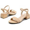 image:imageDREAM PAIRS Womens Low Heels for Women Classic Open Toe Ankle Strap Block Chunky Heel Sandals Holiday Party Wedding Dress Pumps ShoesNudenubuck