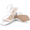 image:imageDREAM PAIRS Womens Low Kitten Heels Strappy Open Square Toe Ankle Strap Sexy Fashion Comfort Dress Shoes Party Heeled SandalsWhite