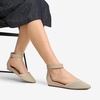 image:imageDREAM PAIRS Womens Low Wedge Pointed Toe Ankle Strap Dress Comfortable Casual Flats Shoes for Prom Party WeddingNudeknit