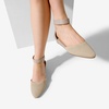 image:imageDREAM PAIRS Womens Low Wedge Pointed Toe Ankle Strap Dress Comfortable Casual Flats Shoes for Prom Party WeddingNudeknit