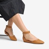 image:imageDREAM PAIRS Womens Low Wedge Pointed Toe Ankle Strap Dress Comfortable Casual Flats Shoes for Prom Party WeddingTan