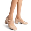 image:imageDREAM PAIRS Womens Mary Jane Shoes Chunky Block Short Heels 217 Closed Round Toe Vintage Wedding Shoes Comfort Dress Pump Shoes for Daily LifeNude