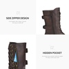 image:imageDREAM PAIRS Womens Mid Calf Builtin Wallet Pocket Lace up Military Combat BootsBrown