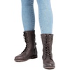 image:imageDREAM PAIRS Womens Mid Calf Builtin Wallet Pocket Lace up Military Combat BootsBrown
