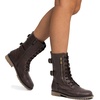 image:imageDREAM PAIRS Womens Mid Calf Builtin Wallet Pocket Lace up Military Combat BootsBrown