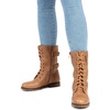 image:imageDREAM PAIRS Womens Mid Calf Builtin Wallet Pocket Lace up Military Combat BootsCamel
