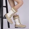image:imageDREAM PAIRS Womens MidCalf Waterproof Winter Snow BootsBeigeWhite