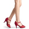 image:imageDREAM PAIRS Womens Open Toe Kitten Heel SandalsRedsuede