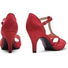 image:imageDREAM PAIRS Womens Open Toe Kitten Heel SandalsRedsuede