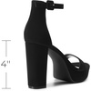 image:imageDREAM PAIRS Womens Platform Chunky High Heeled Sandals Open Toe Block Heels Ankle Strap Dress Shoes for Wedding Party EveningBlacknubuck