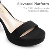 image:imageDREAM PAIRS Womens Platform Chunky High Heeled Sandals Open Toe Block Heels Ankle Strap Dress Shoes for Wedding Party EveningBlacksuede