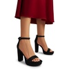 image:imageDREAM PAIRS Womens Platform Chunky High Heeled Sandals Open Toe Block Heels Ankle Strap Dress Shoes for Wedding Party EveningBlacksuede