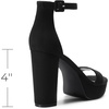 image:imageDREAM PAIRS Womens Platform Chunky High Heeled Sandals Open Toe Block Heels Ankle Strap Dress Shoes for Wedding Party EveningBlacksuede