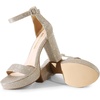 image:imageDREAM PAIRS Womens Platform Chunky High Heeled Sandals Open Toe Block Heels Ankle Strap Dress Shoes for Wedding Party EveningGoldglitter