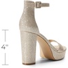 image:imageDREAM PAIRS Womens Platform Chunky High Heeled Sandals Open Toe Block Heels Ankle Strap Dress Shoes for Wedding Party EveningGoldglitter