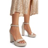 image:imageDREAM PAIRS Womens Platform Chunky High Heeled Sandals Open Toe Block Heels Ankle Strap Dress Shoes for Wedding Party EveningGoldglitter