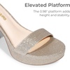 image:imageDREAM PAIRS Womens Platform Chunky High Heeled Sandals Open Toe Block Heels Ankle Strap Dress Shoes for Wedding Party EveningGoldglitter