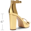 image:imageDREAM PAIRS Womens Platform Chunky High Heeled Sandals Open Toe Block Heels Ankle Strap Dress Shoes for Wedding Party EveningGoldpat