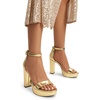 image:imageDREAM PAIRS Womens Platform Chunky High Heeled Sandals Open Toe Block Heels Ankle Strap Dress Shoes for Wedding Party EveningGoldpat