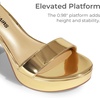image:imageDREAM PAIRS Womens Platform Chunky High Heeled Sandals Open Toe Block Heels Ankle Strap Dress Shoes for Wedding Party EveningGoldpat