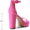 image:imageDREAM PAIRS Womens Platform Chunky High Heeled Sandals Open Toe Block Heels Ankle Strap Dress Shoes for Wedding Party EveningHot Pink